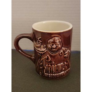 Hall Pottery Brown Mug Cup Friars For Goodness Sake
